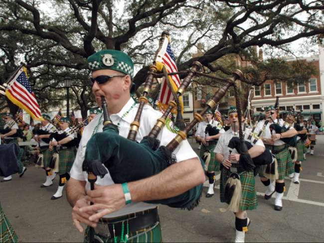 Pipers in the St. Patrick's Day Parade